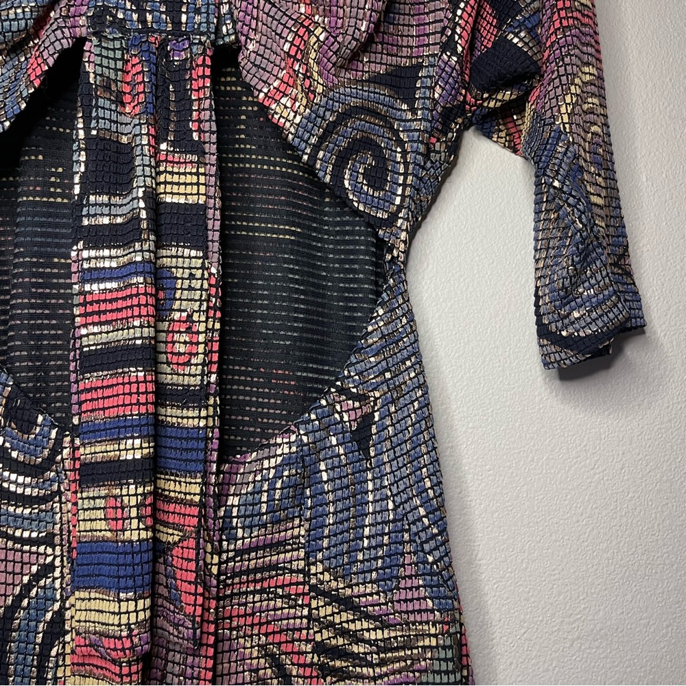 Vintage 80’s Janine Of London Metallic Mosaic Dress - Picture 11 of 14